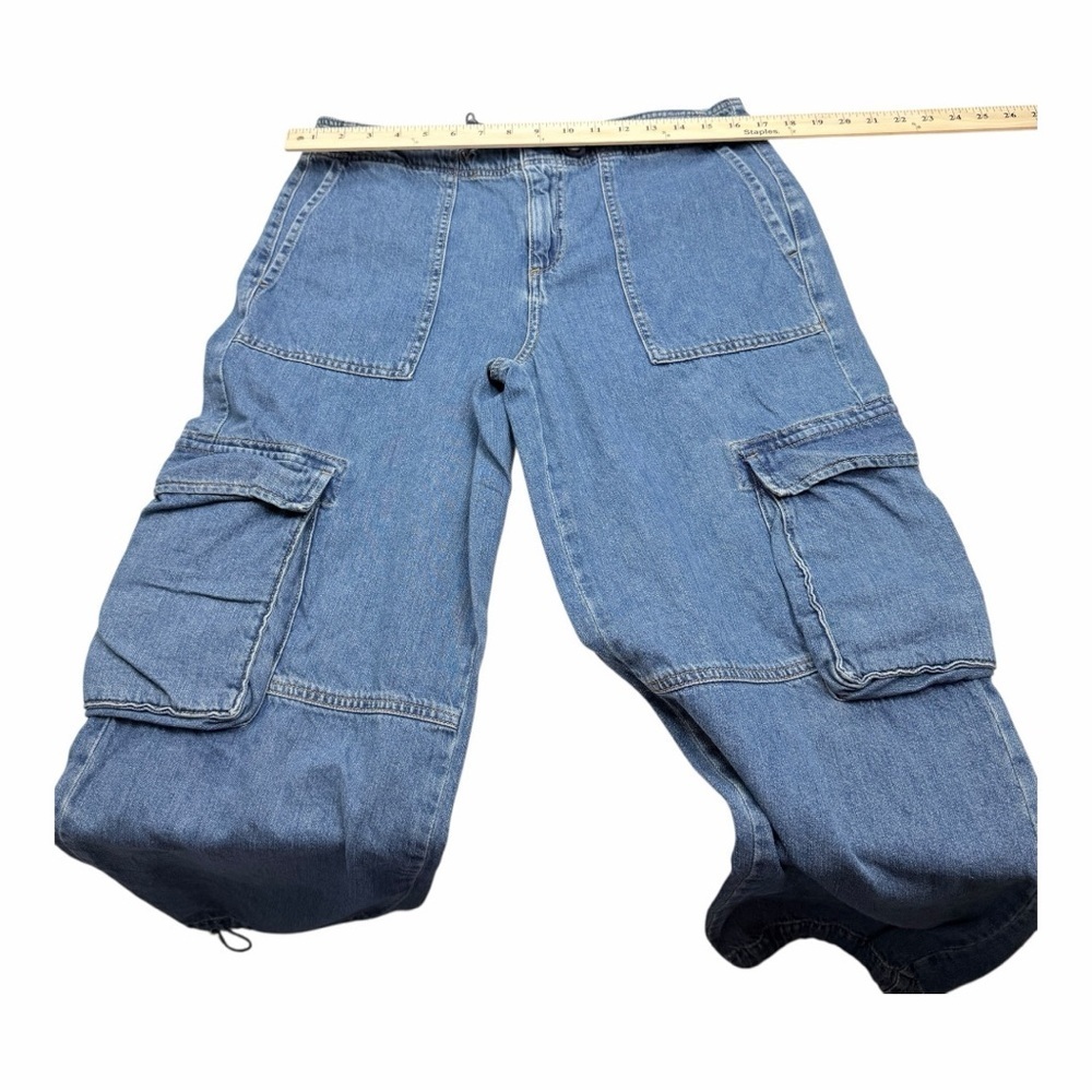 ASOS Blue Wide Leg Cargo Jeans - Picture 6 of 11